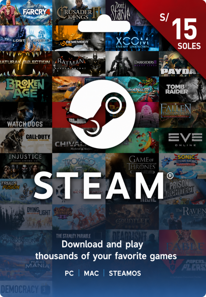 Steam Card – 015 Soles – PERU